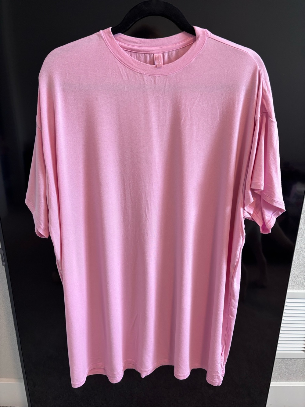 SKIMS Pink Crewneck Pajama Shirt Dress medium